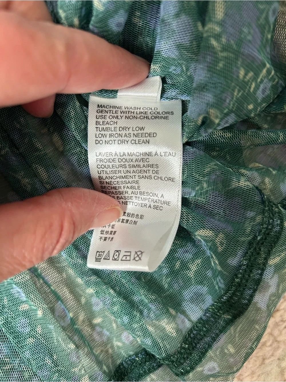 NWT‎ Free People Teal Floral Sheer Peasant Blouse Sweetheart Top Open Back Small